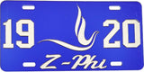 Zeta Phi Beta 1920 Dove Z-Phi Mirror License Plate [Blue/Silver]