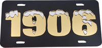 Alpha Phi Alpha Ice Cold 1906 Mirror License Plate [Black/Gold]