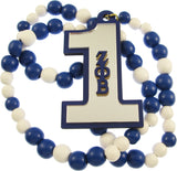 Zeta Phi Beta Wood Color Bead Tiki Line #1 Medallion [Blue/White]