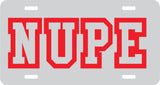 Kappa Alpha Psi Nupe Outline Mirror License Plate [Silver/Silver/Red]