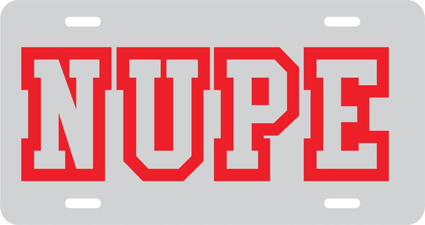 Kappa Alpha Psi Nupe Outline Mirror License Plate [Silver/Silver/Red]