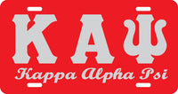 Kappa Alpha Psi Script Mirror License Plate [Red/Silver]