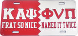 Kappa Alpha Psi Frat So Nice Named It Twice Mirror License Plate [Red/Silver]