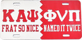 Kappa Alpha Psi Frat So Nice Named It Twice Mirror License Plate [Silver/Red]