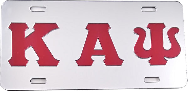 Kappa Alpha Psi Classic Mirror License Plate [Silver/Red]