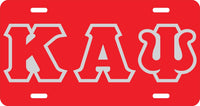 Kappa Alpha Psi Outline Mirror License Plate [Red/Red/Silver]