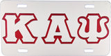 Kappa Alpha Psi Outline Mirror License Plate [Silver/Silver/Red]