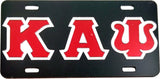 Kappa Alpha Psi Outline Mirror License Plate [Black/Red/Silver]