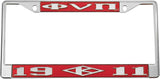Kappa Alpha Psi Phi Nu Pi 1911 K-Diamond License Plate Frame [Silver Standard Frame - Red/Silver]
