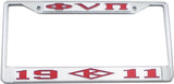 Kappa Alpha Psi Phi Nu Pi 1911 K-Diamond License Plate Frame [Silver Standard Frame - Silver/Red]