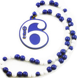 Phi Beta Sigma Wood Color Bead Tiki Line #6 Medallion [Blue/White]
