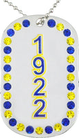 Sigma Gamma Rho 1922 Double Sided Crystal Dog Tag [Silver]