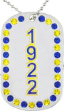 Sigma Gamma Rho 1922 Double Sided Crystal Dog Tag [Silver]