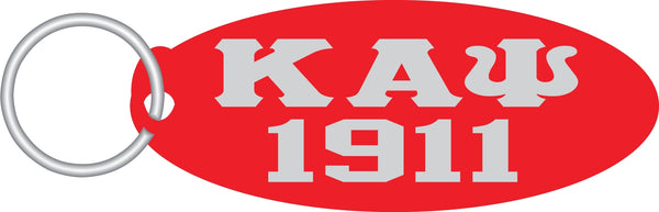 Kappa Alpha Psi 1911 Oval Key Chain [Red/Silver]