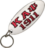Kappa Alpha Psi 1911 Oval Key Chain [Silver/Red]