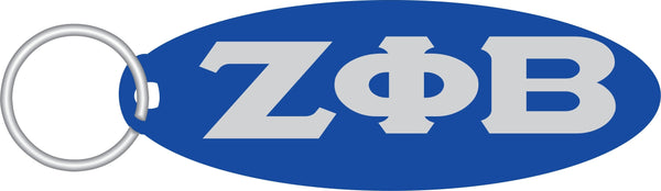 Zeta Phi Beta Oval Key Chain [Blue/Silver]