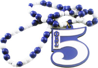Phi Beta Sigma Wood Color Bead Tiki Line #5 Medallion [Blue/White]