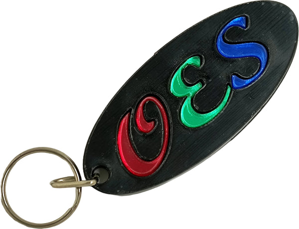 Eastern Star Oval Key Chain [Black]