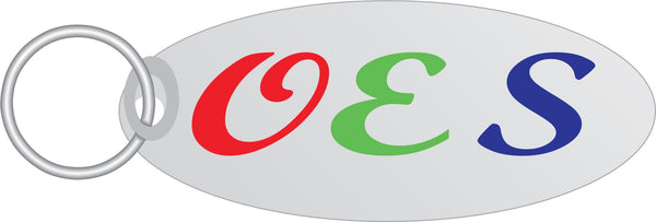 Eastern Star Oval Key Chain [Silver]