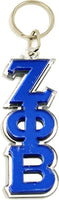 Zeta Phi Beta Vertical Key Chain [Silver/Blue]