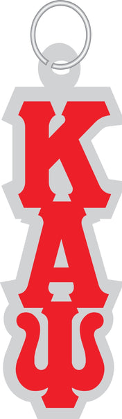 Kappa Alpha Psi Vertical Key Chain [Silver/Red]
