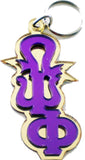Omega Psi Phi Vertical Key Chain [Gold/Purple]