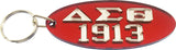 Delta Sigma Theta 1913 Oval Key Chain [Red/Silver]