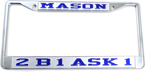Mason 2B1 ASK1 License Plate Frame [Silver Standard Frame - Silver/Blue]