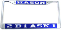 Mason 2B1 ASK1 License Plate Frame [Silver Standard Frame - Blue/Silver]