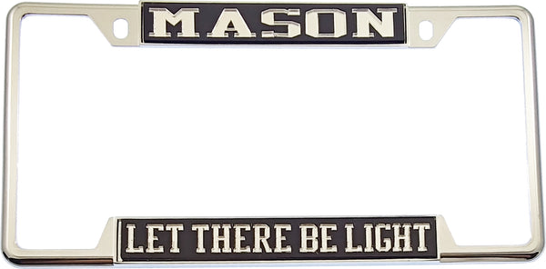 Mason Let There Be Light License Plate Frame [Decal Visible Frame - Black/Silver]