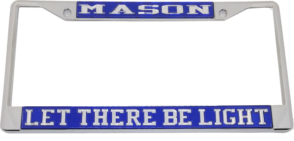 Mason Let There Be Light License Plate Frame [Silver Standard Frame - Blue/Silver]