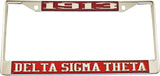 Delta Sigma Theta 1913 License Plate Frame [Silver Standard Frame - Red/Silver]