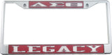 Delta Sigma Theta Legacy License Plate Frame [Silver Standard Frame - Red/Silver]