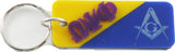 Omega Psi Phi + Mason Two Group Split Key Chain [Gold/Blue]
