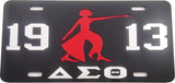 Delta Sigma Theta 1913 Lady Fortitude Mirror License Plate [Black/Silver]