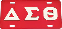 Delta Sigma Theta Classic Mirror License Plate [Red/Silver]