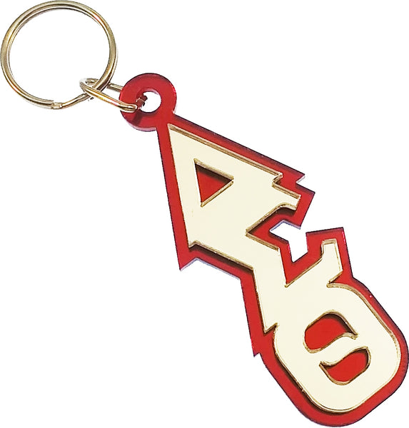 Delta Sigma Theta Vertical Key Chain [Red/Silver]