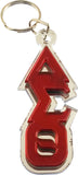 Delta Sigma Theta Vertical Key Chain [Silver/Red]