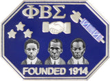 Phi Beta Sigma Founders Faces Octagon Lapel Pin [Silver]
