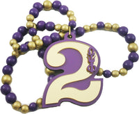 Omega Psi Phi Wood Color Bead Tiki Line #2 Medallion [Purple/Gold]