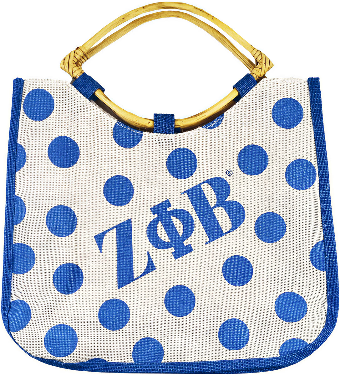 Zeta Phi Beta Polka Dot Jute Bag [Blue/White] – TCEShop
