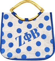 Zeta Phi Beta Polka Dot Jute Bag [Blue/White]