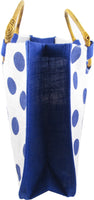 Zeta Phi Beta Polka Dot Jute Bag [Blue/White]