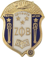 Zeta Phi Beta 3D Crest Lapel Pin [Gold]
