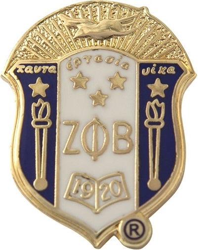 Zeta Phi Beta 3D Crest Lapel Pin [Gold]