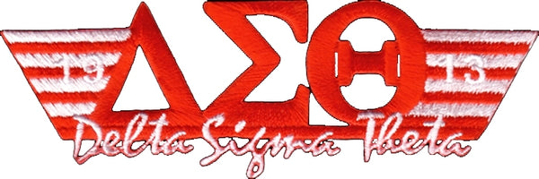Delta Sigma Theta 2-Tone 3-N-1 Wing Design Iron-On Patch [Red]