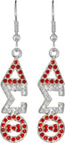 Delta Sigma Theta Austrian Crystal Earrings [Dangle/Drop - Silver]