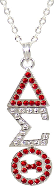 Delta Sigma Theta Austrian Crystal Pendant With Chain [Silver]