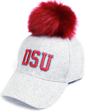 Big Boy Delaware State Hornets S148 Ladies Pom Pom Cap [Grey]