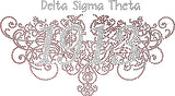 Delta Sigma Theta Filigree Founding Studstone Heat Transfer [Silver/Red]